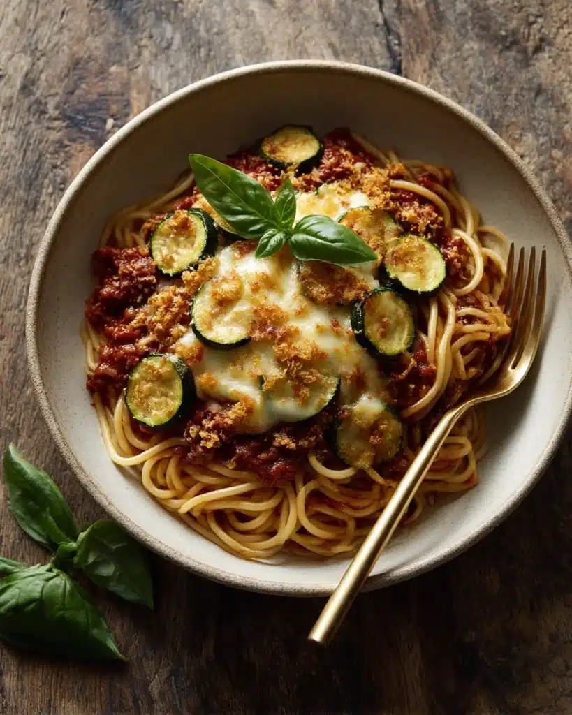 Spaghetti with Crispy Zucchini Recipe