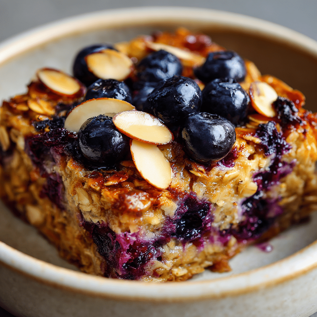 Baked Oats with Blueberries and Almonds Recipe