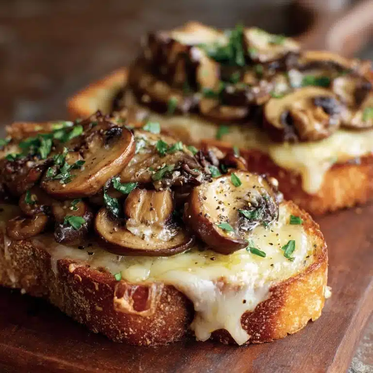Gourmet Cheesy Mushroom and Garlic Toasts Recipe