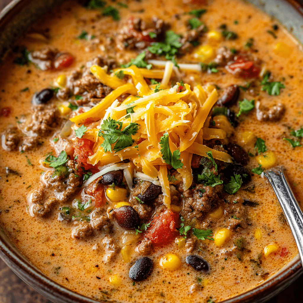 Easy Creamy Taco Soup Recipe - Recipe Image