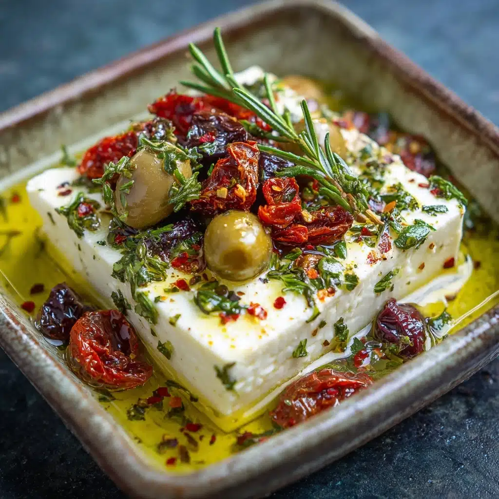 Baked Feta with Olives and Sun-Dried Tomatoes Recipe