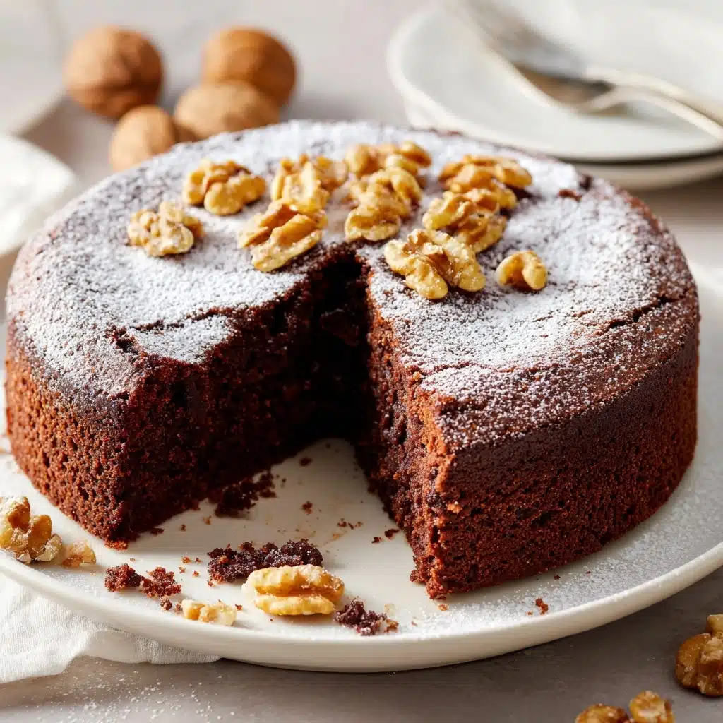 Simple Moist Chocolate Walnut Cake Recipe - Recipe Image