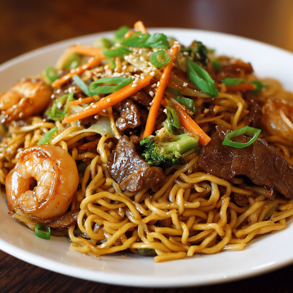 Shrimp Teriyaki Steak Noodles Recipe
