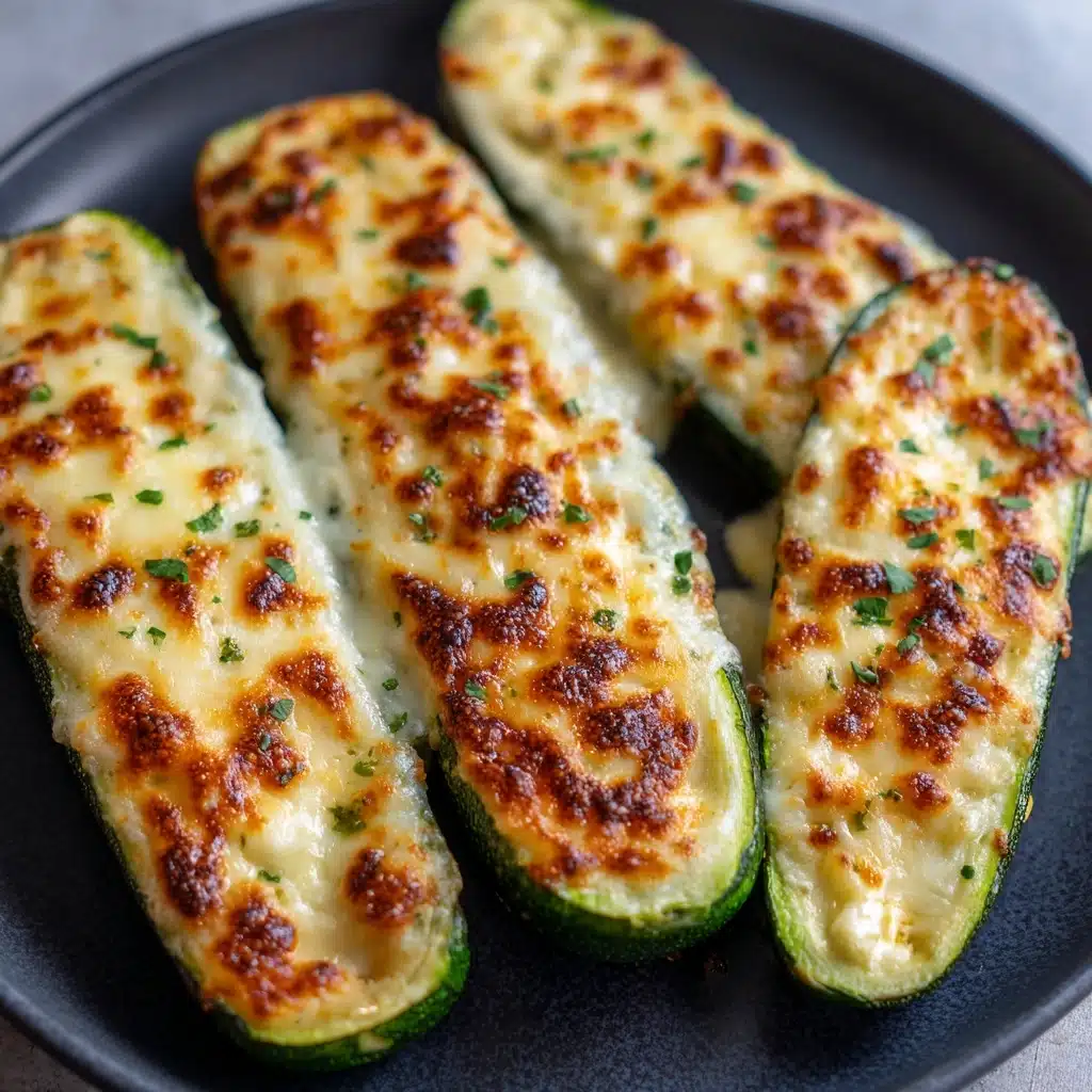 Cheesy Garlic Zucchini Steaks Recipe