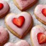 Heart-Shaped Strawberry Shortbread Cookies Recipe