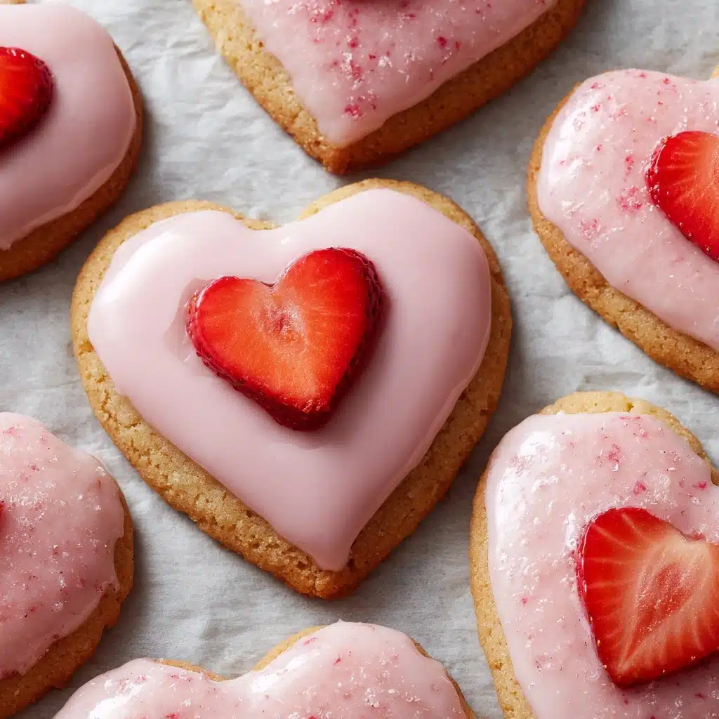 Heart-Shaped Strawberry Shortbread Cookies Recipe
