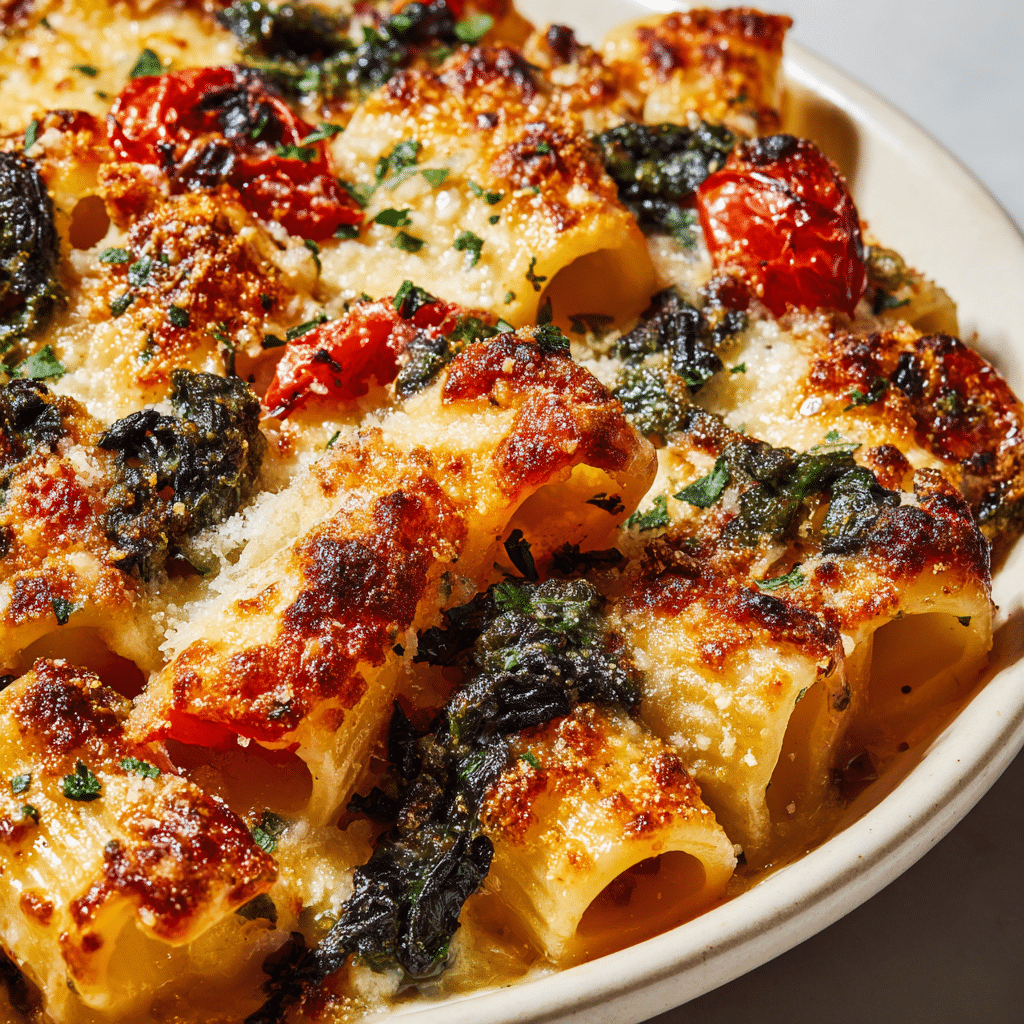 Irresistible Baked Rigatoni with Spinach & Ricotta Recipe