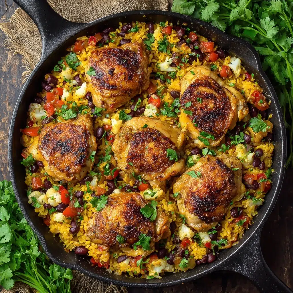 Salsa Chicken and Cauliflower Rice Skillet Recipe - Recipe Image