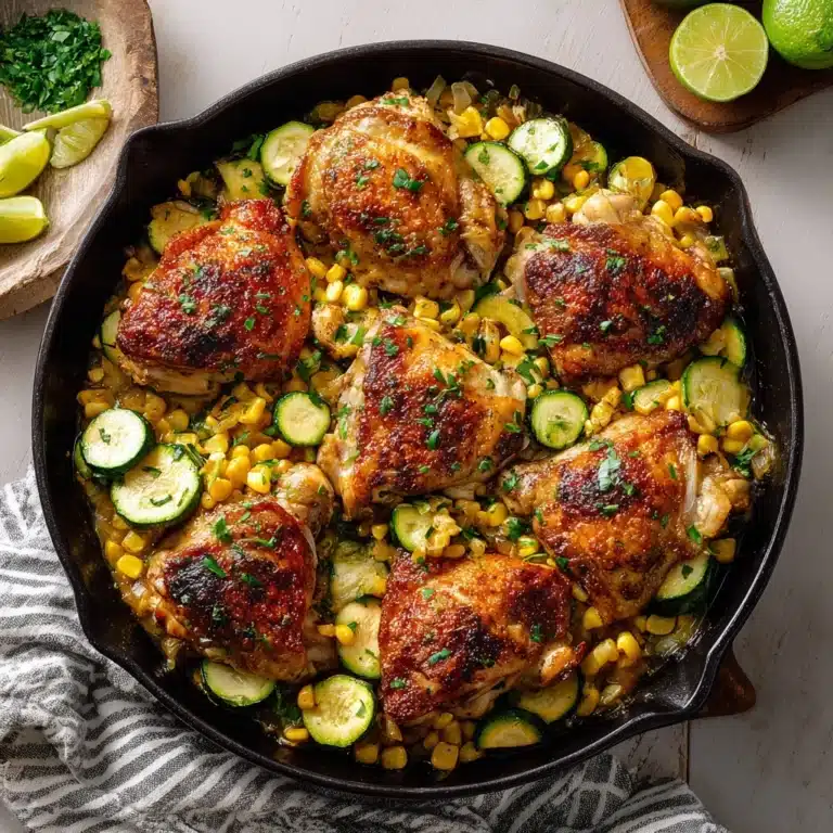 Garlic Butter Chicken with Zucchini and Corn Recipe