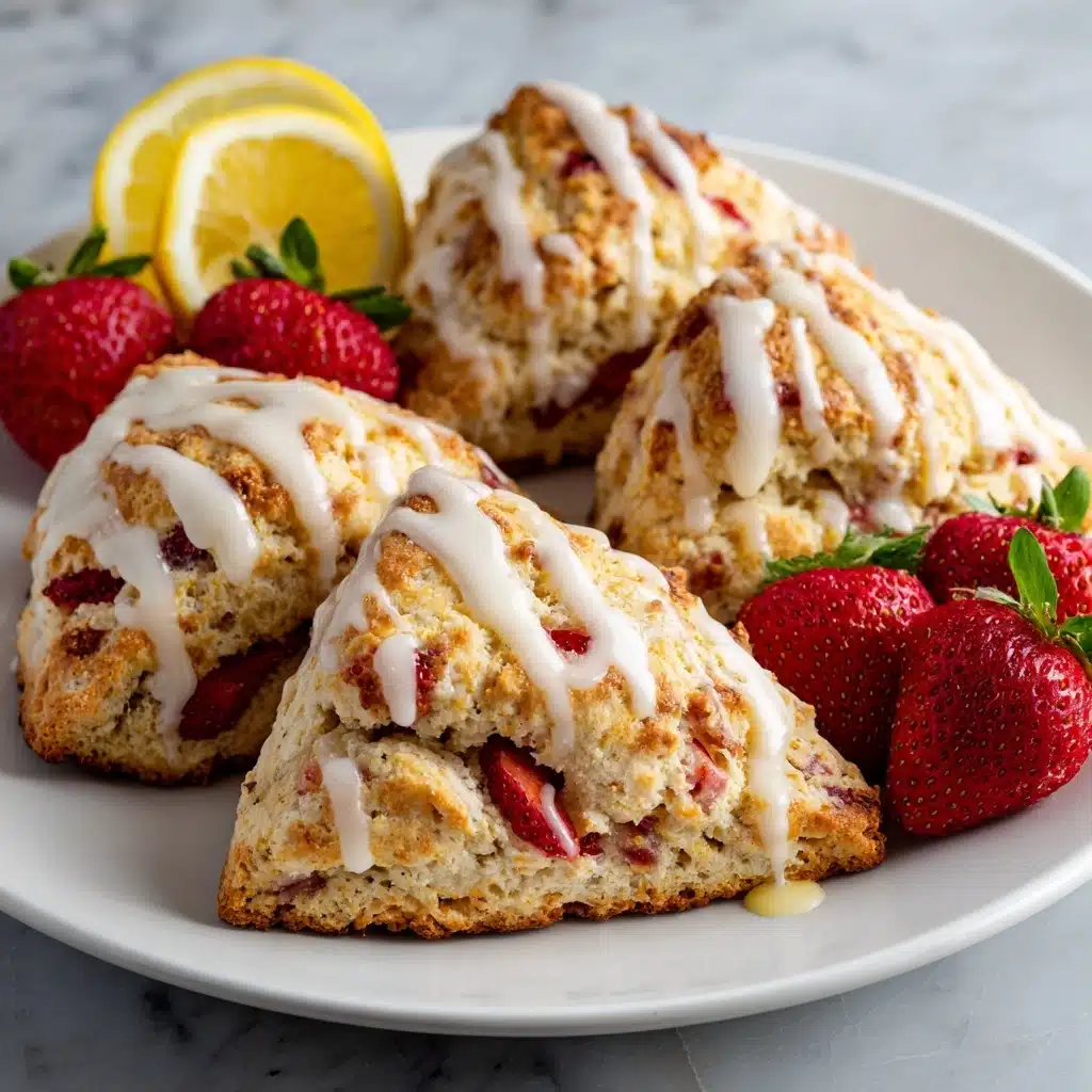 Strawberry Scones with Lemon Glaze Recipe