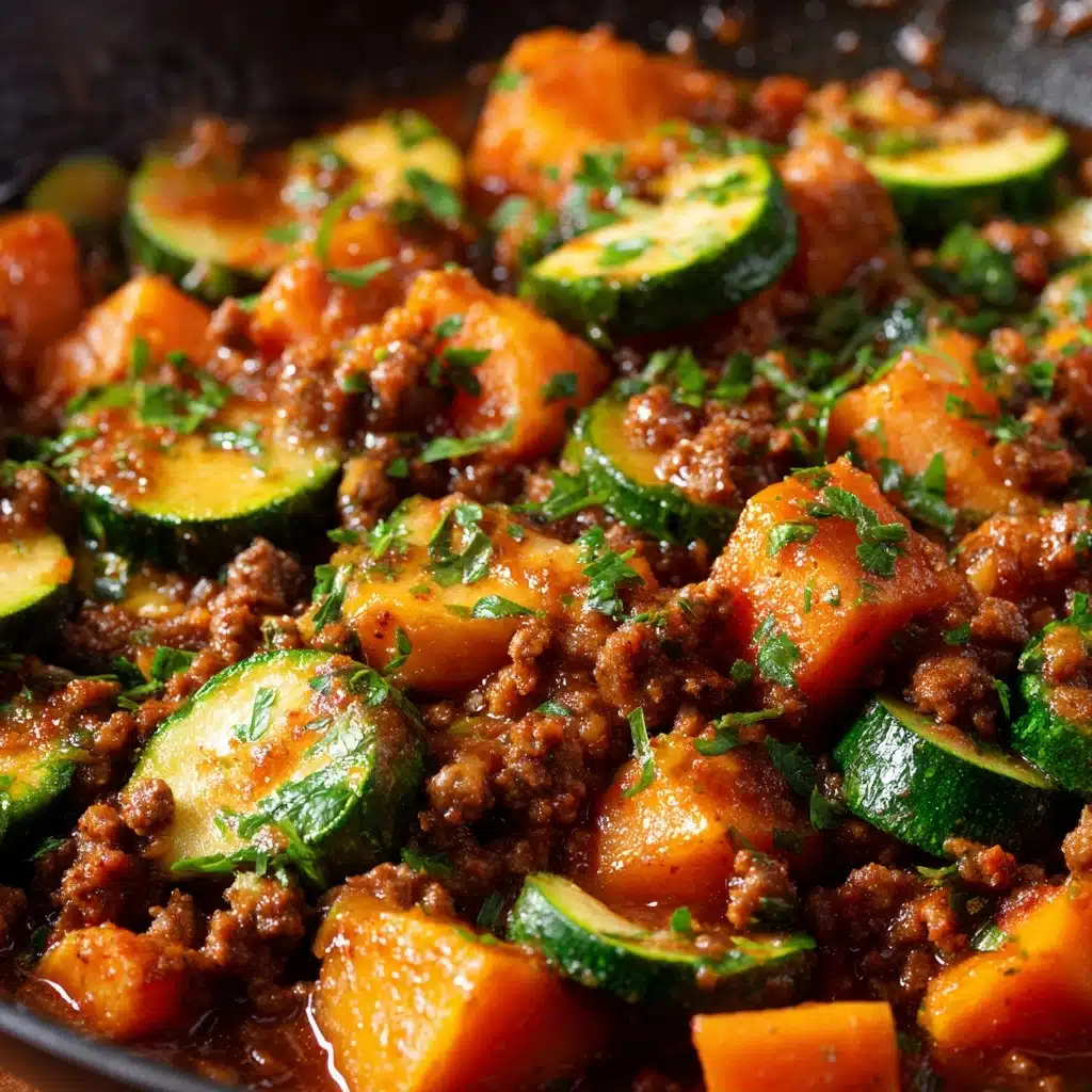Ground Beef Zucchini Sweet Potato Skillet Recipe