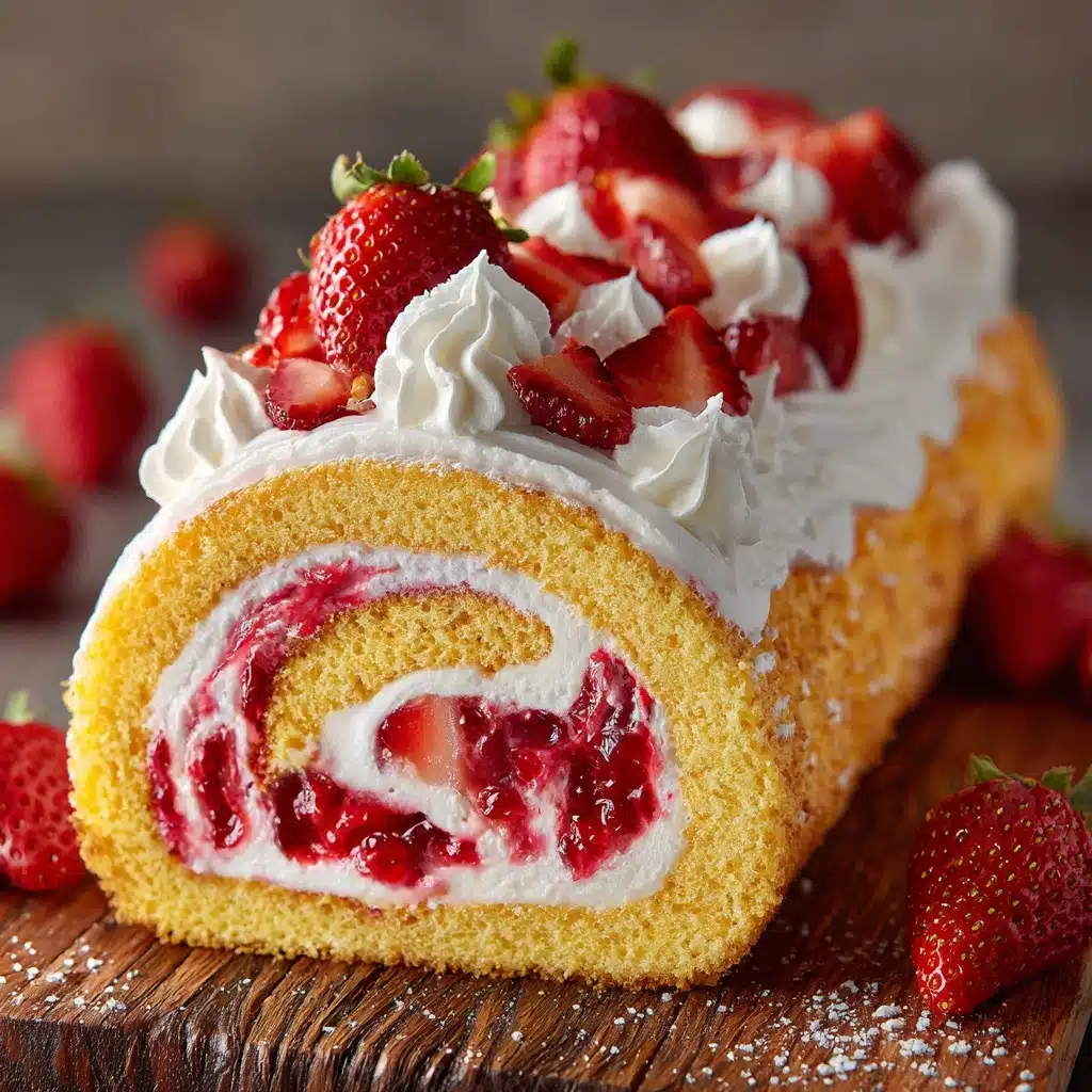 Strawberry Swiss Roll Cake Recipe