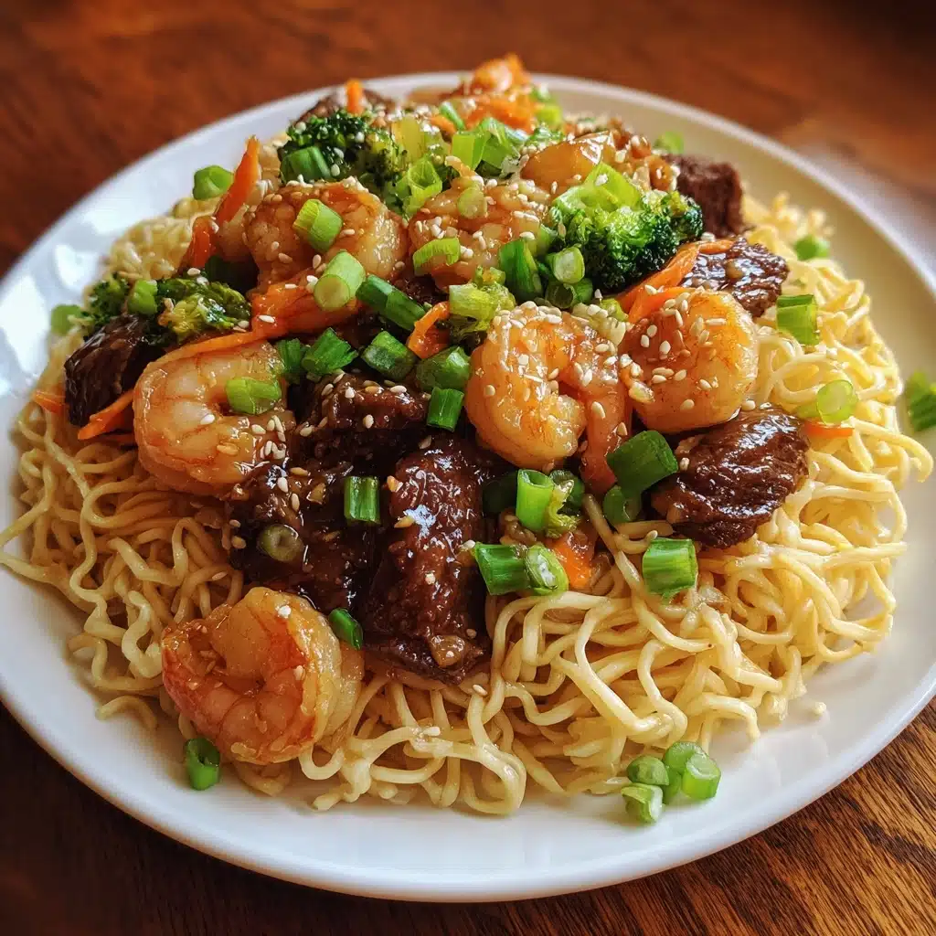 Shrimp Teriyaki Steak Noodles Recipe - Recipe Image