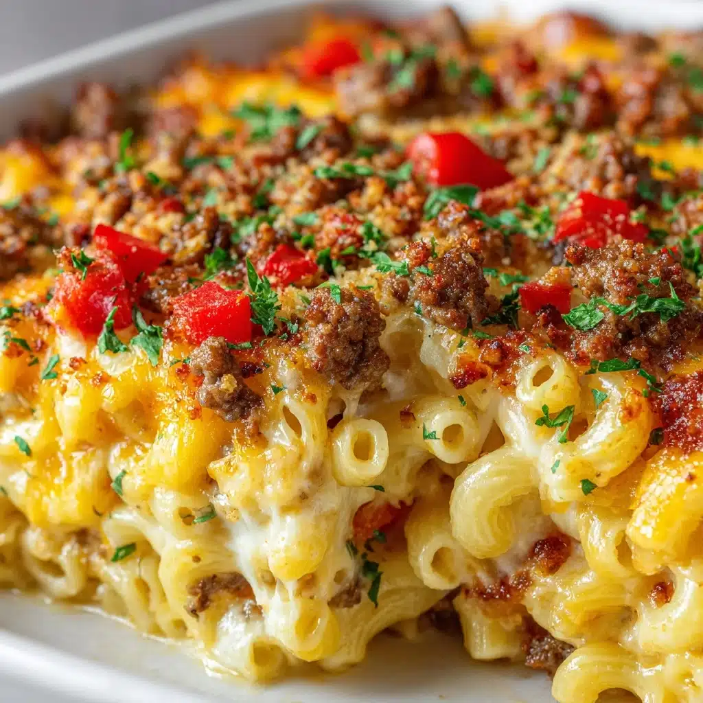Loaded Cheeseburger Alfredo Pasta Recipe - Recipe Image