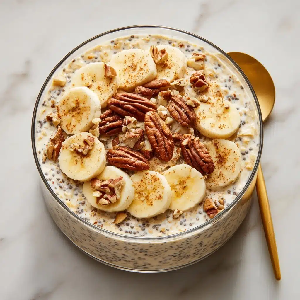 Healthy Banana Bread Overnight Oats Recipe - Recipe Image