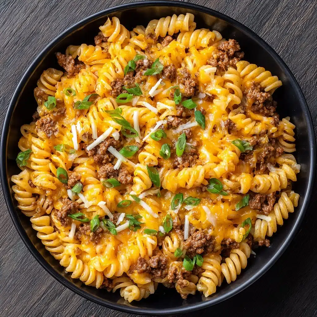 One-Pot Beef and Cheddar Ranch Pasta Recipe - Recipe Image