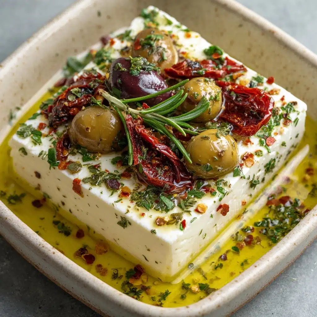 Baked Feta with Olives and Sun-Dried Tomatoes Recipe - Recipe Image