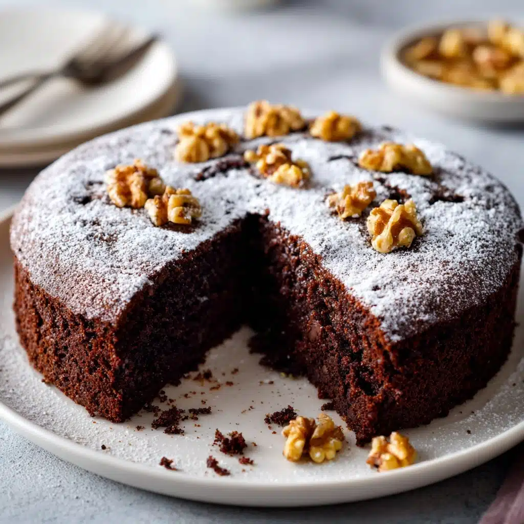 Simple Moist Chocolate Walnut Cake Recipe - Recipe Image