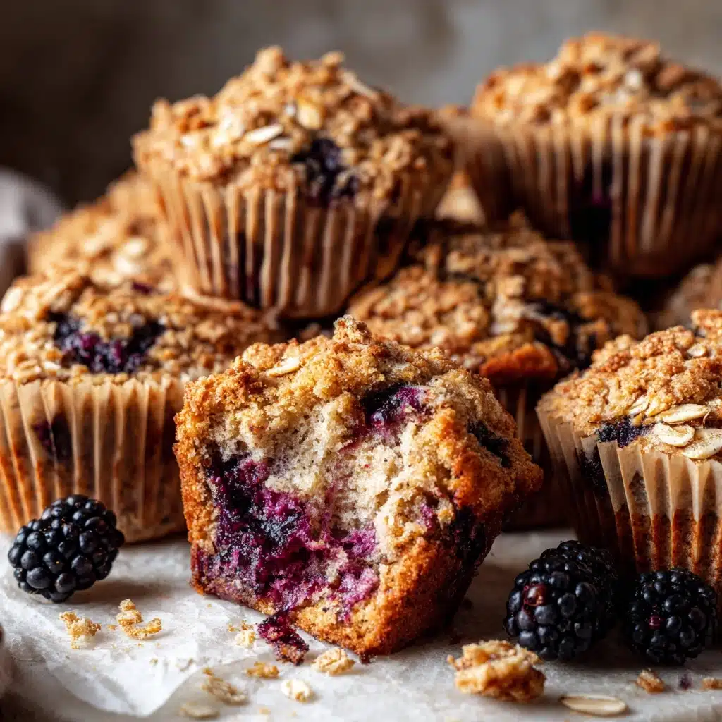 Blackberry Muffins with Oatmeal Streusel Recipe - Recipe Image