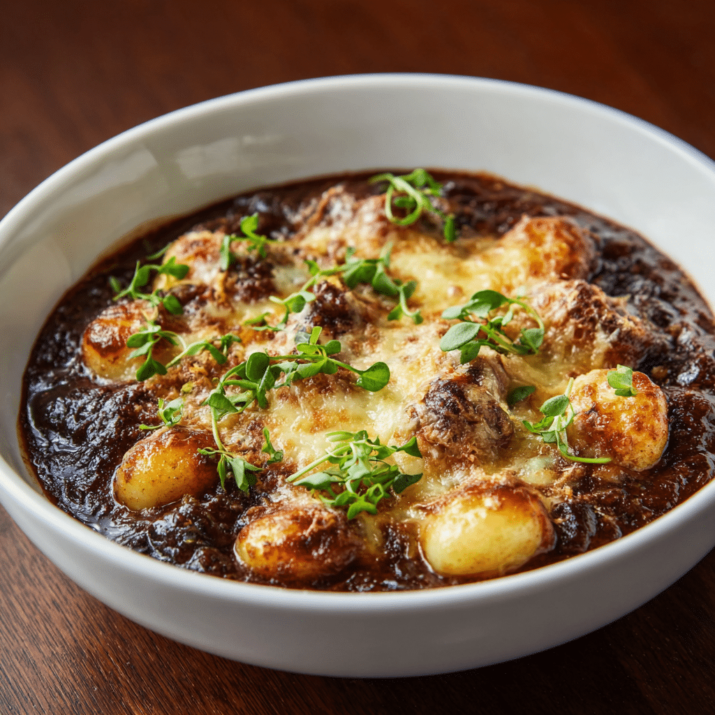 Baked French Onion Gnocchi Recipe - Recipe Image