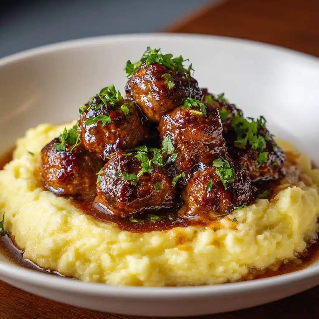Irresistible Salisbury Meatballs & Mashed Potatoes Recipe - Recipe Image