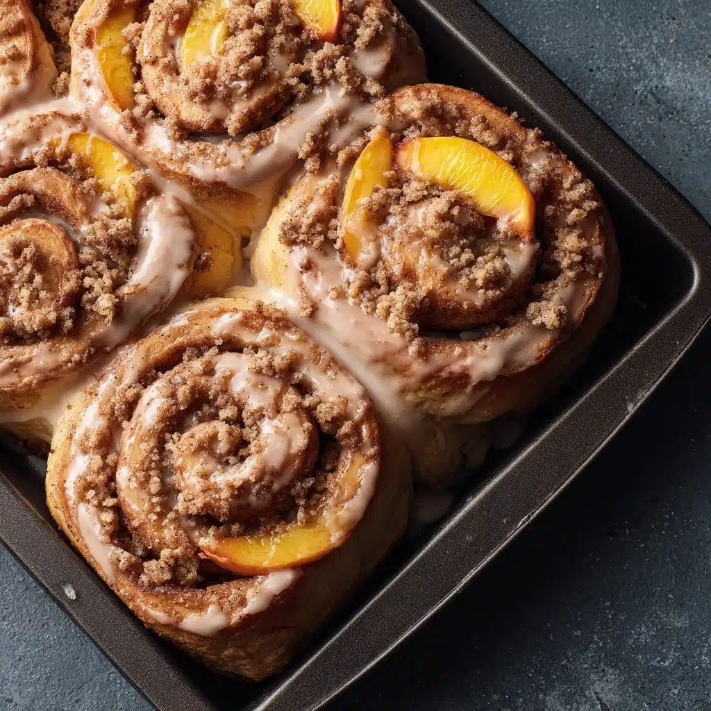 Peach Cobbler Cinnamon Rolls Recipe - Recipe Image