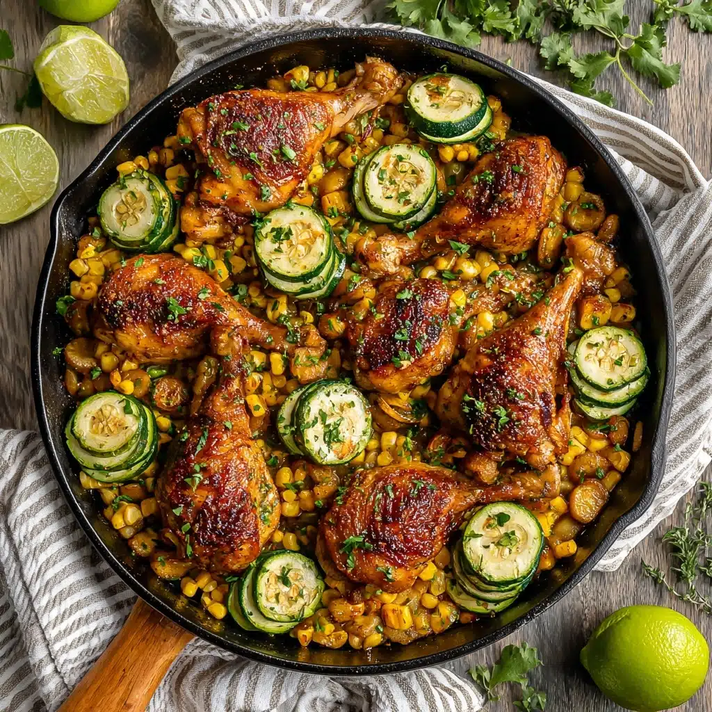 Garlic Butter Chicken with Zucchini and Corn Recipe - Recipe Image