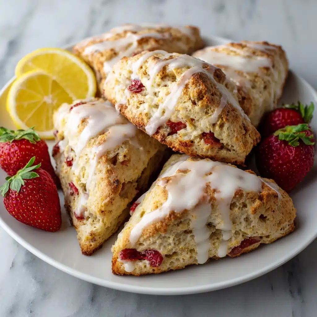 Strawberry Scones with Lemon Glaze Recipe - Recipe Image