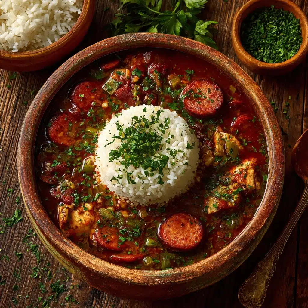 Authentic Cajun Sausage and Chicken Gumbo Recipe - Recipe Image