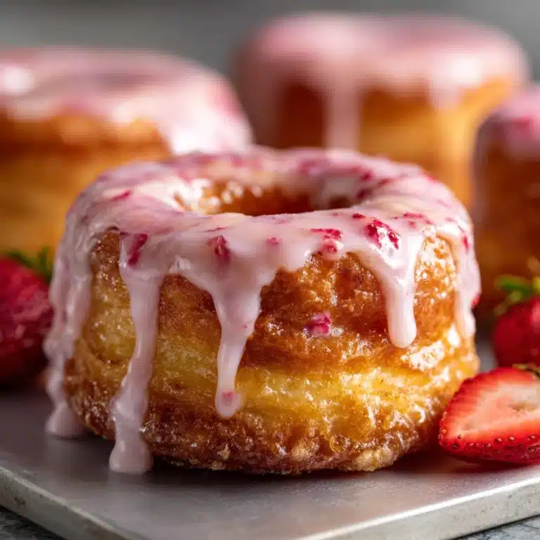 Strawberry Glazed French Crullers Recipe