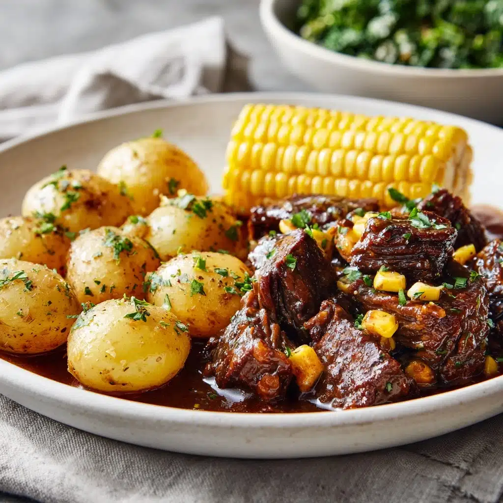 Slow Cooker Steak, Potatoes, and Corn Recipe - Recipe Image