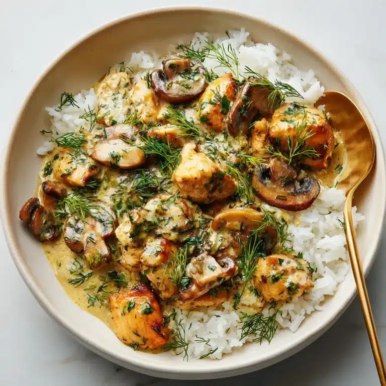 Chicken and Mushrooms in Creamy Dill Sauce Recipe