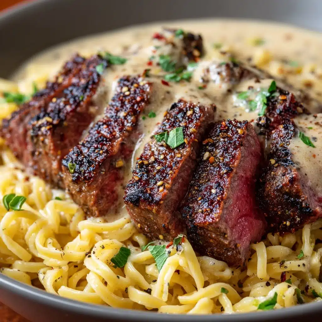 Creamy Cajun Steak Alfredo Recipe - Recipe Image