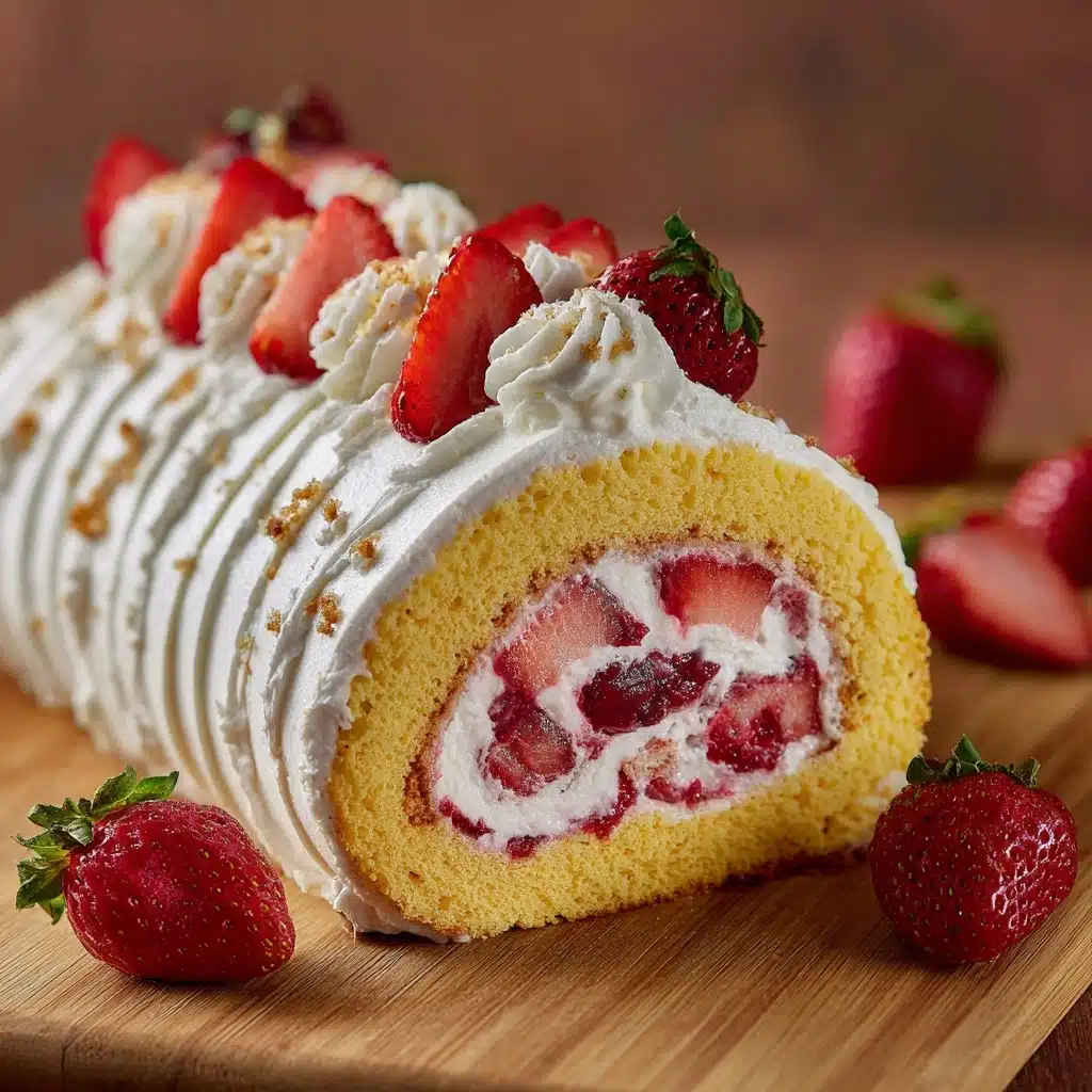 Strawberry Swiss Roll Cake Recipe - Recipe Image