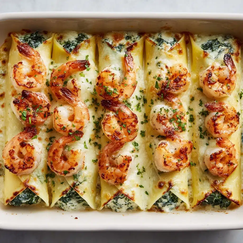 Shrimp and Spinach Stuffed Pasta Rolls Recipe - Recipe Image