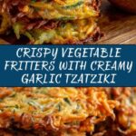 Crispy Vegetable Fritters with Creamy Garlic Tzatziki Recipe