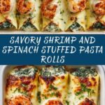 Shrimp and Spinach Stuffed Pasta Rolls Recipe