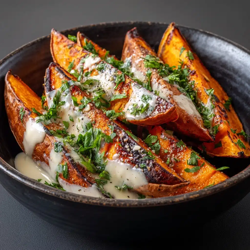 Savory Garlic and Parmesan Sweet Potato Wedges Recipe