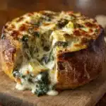 Spinach Artichoke Dip Bread Boat Recipe