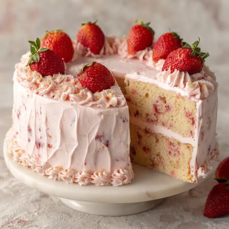 Strawberry Cheesecake Pound Cake with Strawberry Cream Cheese Frosting Recipe