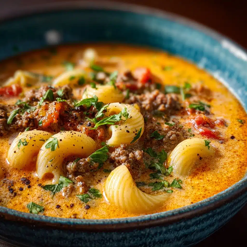 One-Pot Macaroni Cheeseburger Soup Recipe - Recipe Image