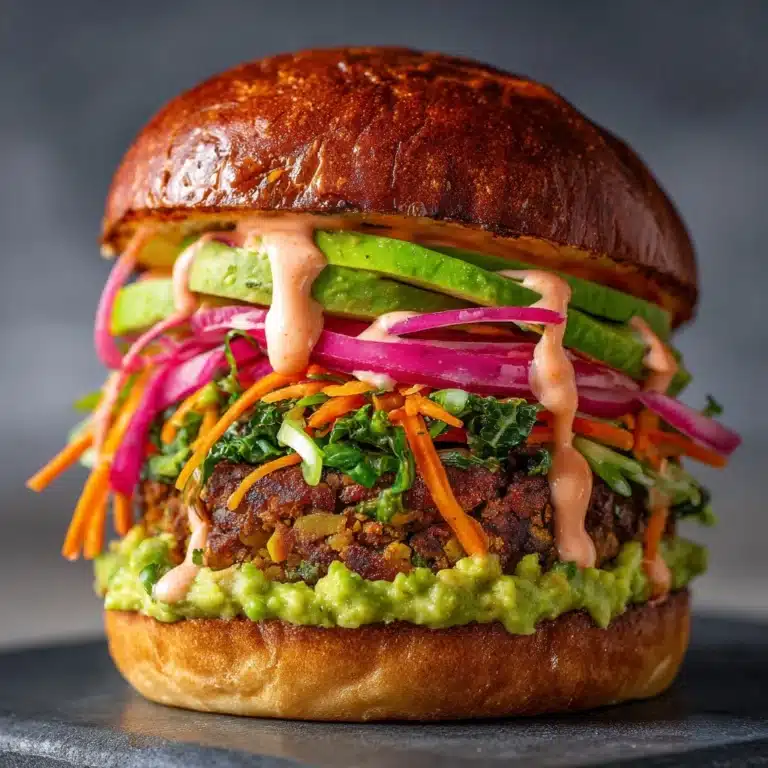 Lentil-Chickpea Veggie Burgers with Avocado Green Harissa Recipe