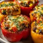 Spicy Vegetarian Quinoa Stuffed Bell Peppers Recipe