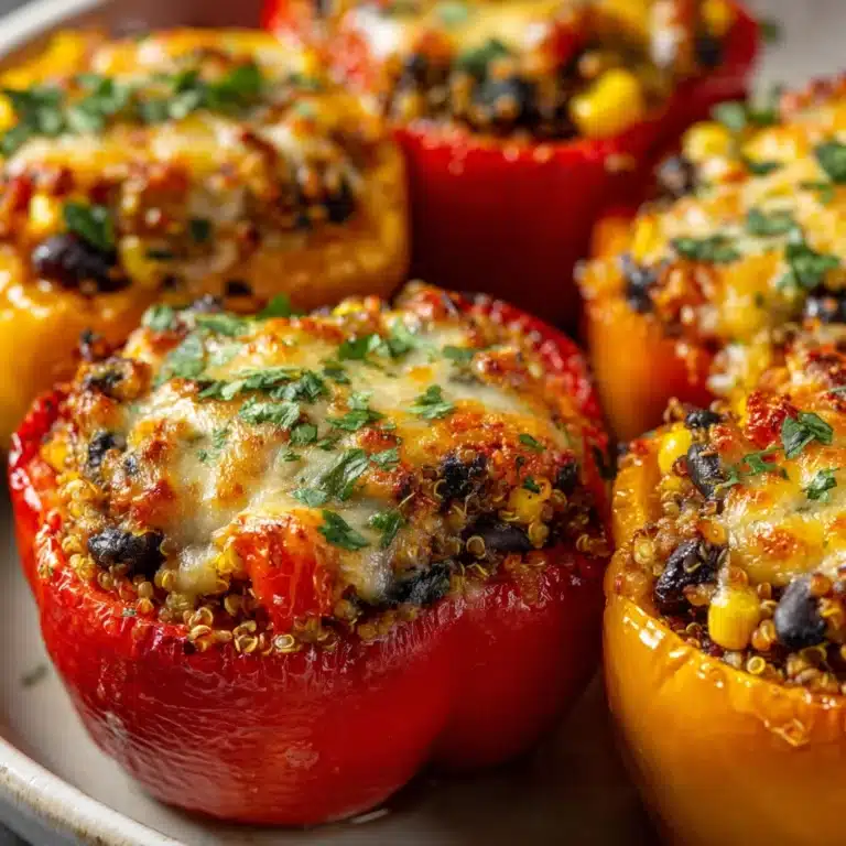 Spicy Vegetarian Quinoa Stuffed Bell Peppers Recipe