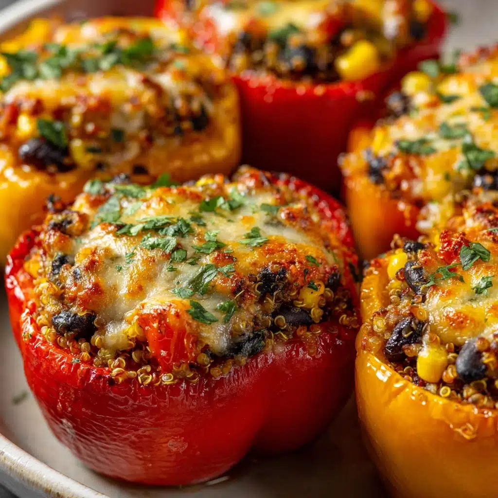 Spicy Vegetarian Quinoa Stuffed Bell Peppers Recipe