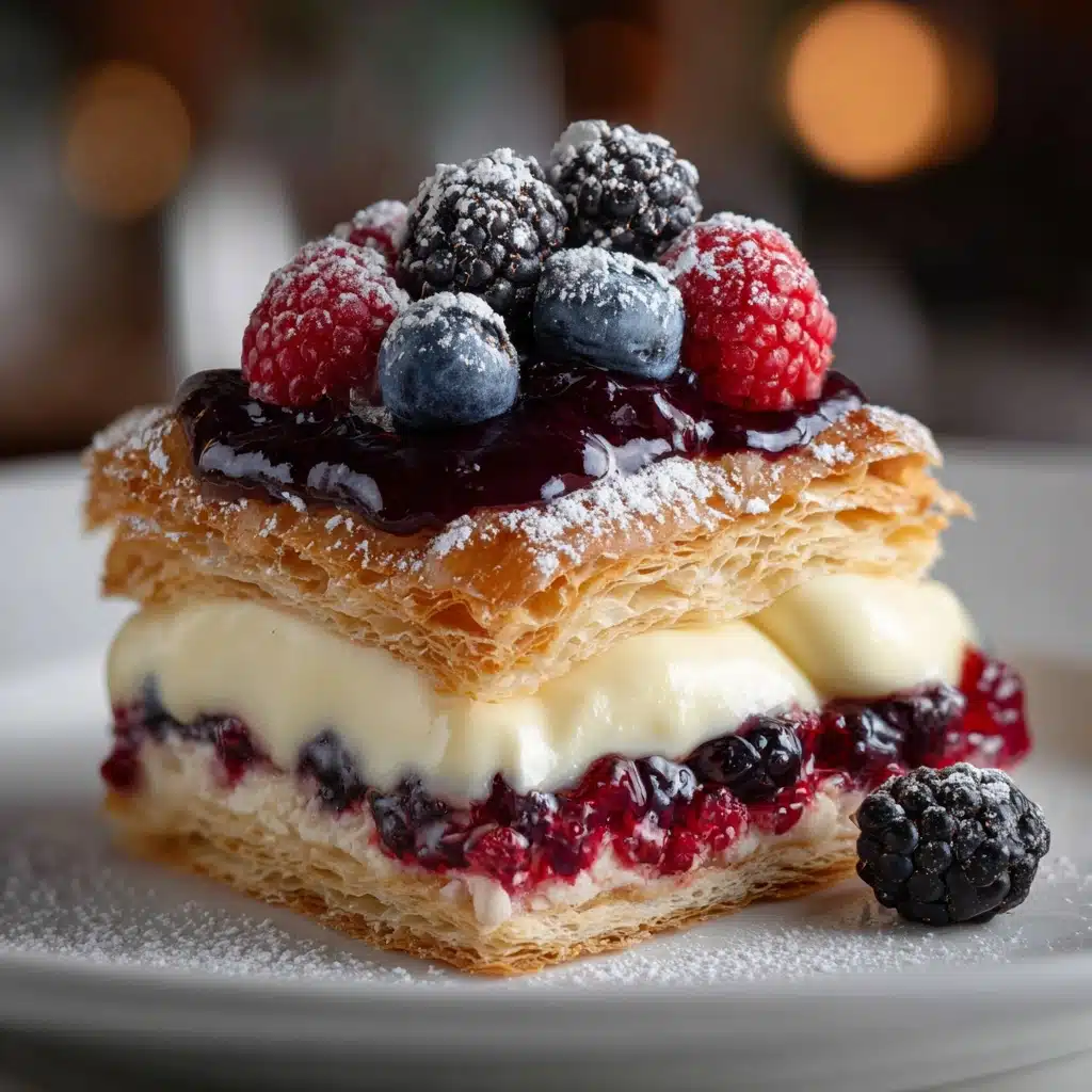 Berry Custard Puff Pastry Tart Recipe - Recipe Image