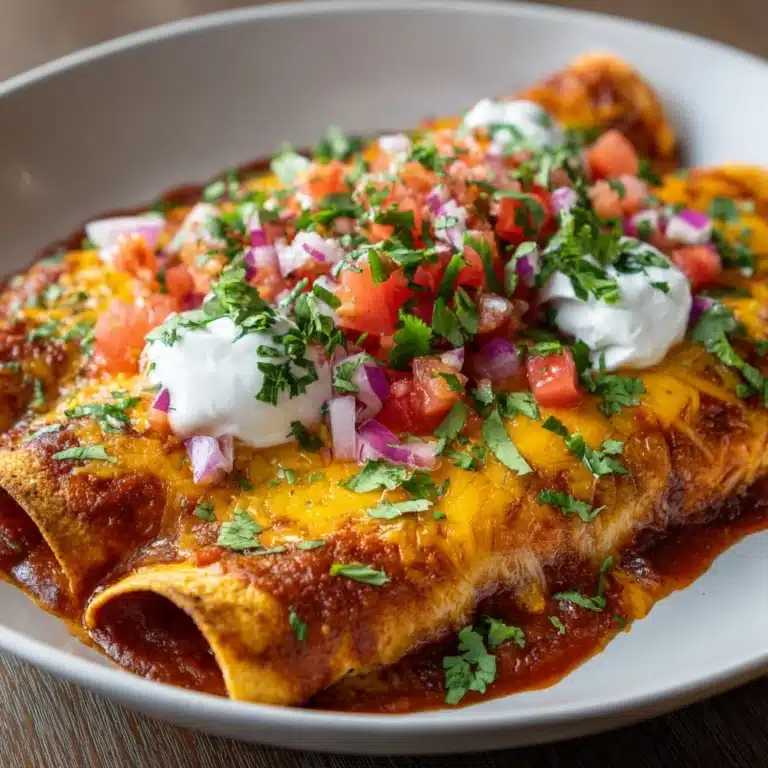 Homemade Easy Chicken Enchiladas with Cheesy Sauce Recipe