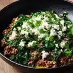 Ground Beef and Spinach Skillet with Feta Recipe