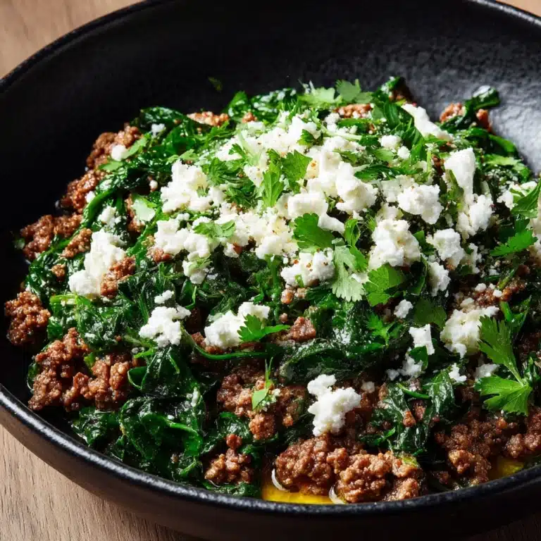 Ground Beef and Spinach Skillet with Feta Recipe