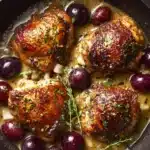 Chicken Thighs in a Mustard, Tarragon, and Grape Pan Sauce Recipe